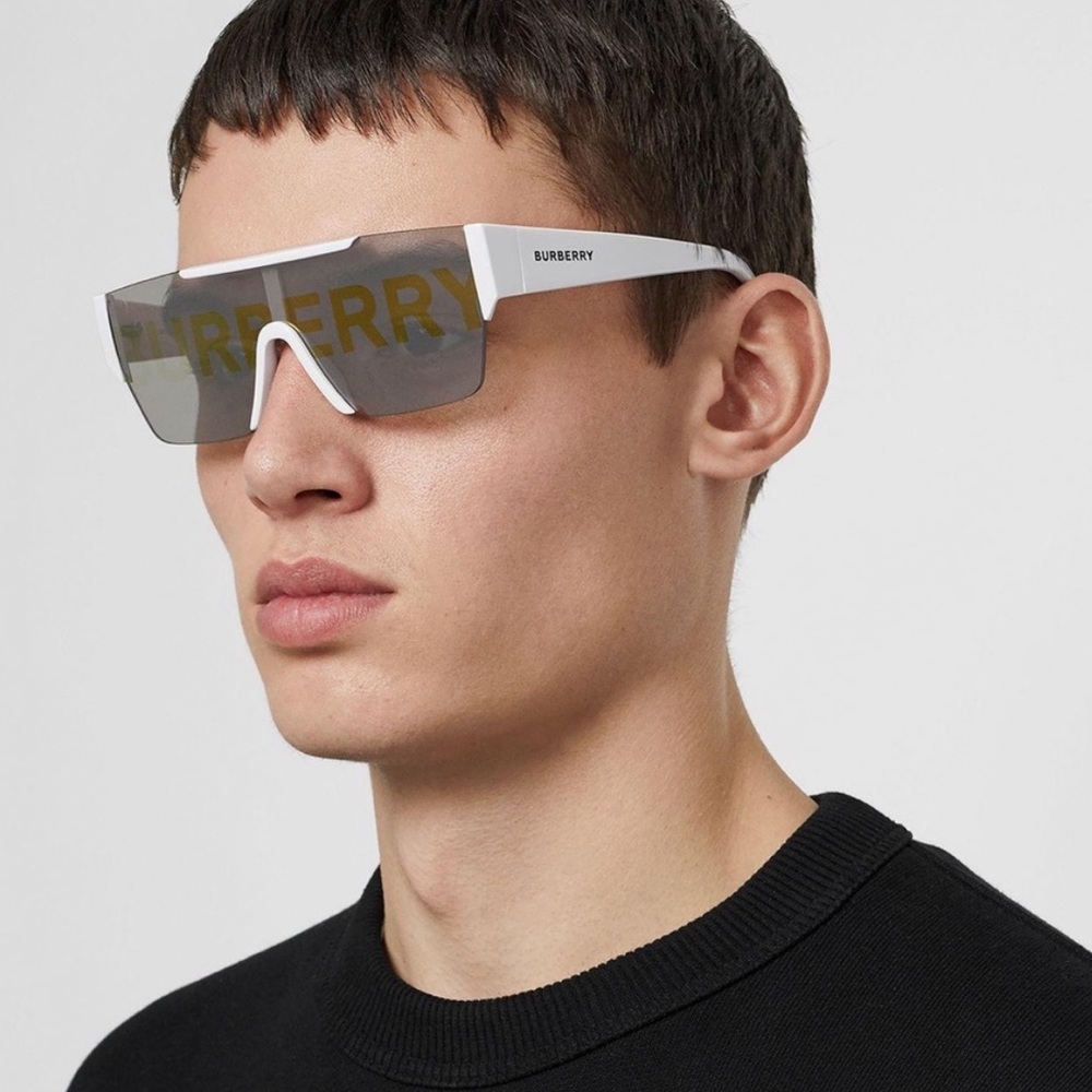 NEW BURBERRY BE4291 3007/H UNISEX SHIELD SUNGLASSES BURBERRY BE4291 WHITE - Picture 2 of 13